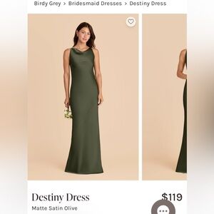 Birdy Grey Olive Green Cowl Neck Maxi Dress- Destiny